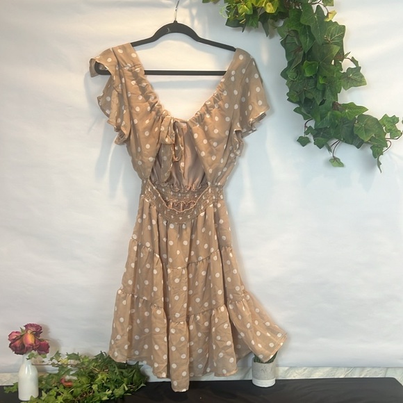 Emerald Sundae Polka Dot Mini Ruffled Dress - Picture 6 of 6